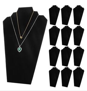 12Pcs Black Velvet Necklace Display, 12.5" Necklace Display Stand, Jewelry Displ